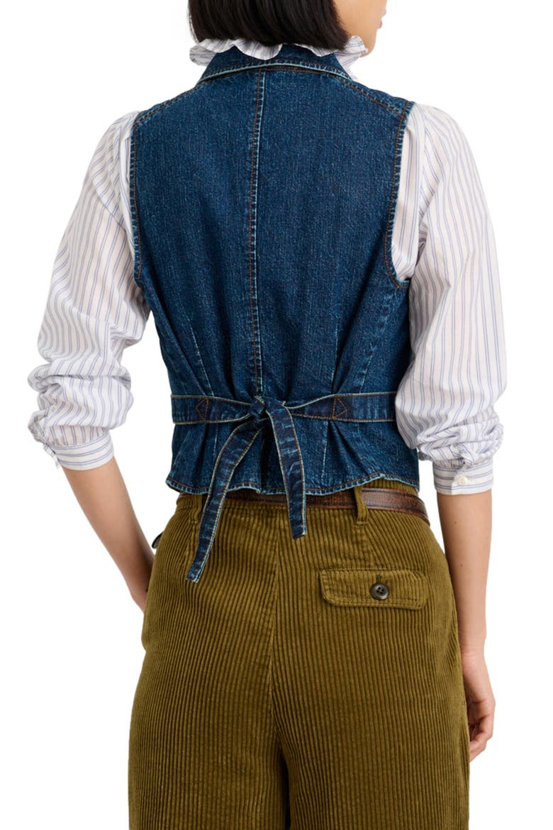 Arya Denim Vest, Alternate, color, RINSE WASH