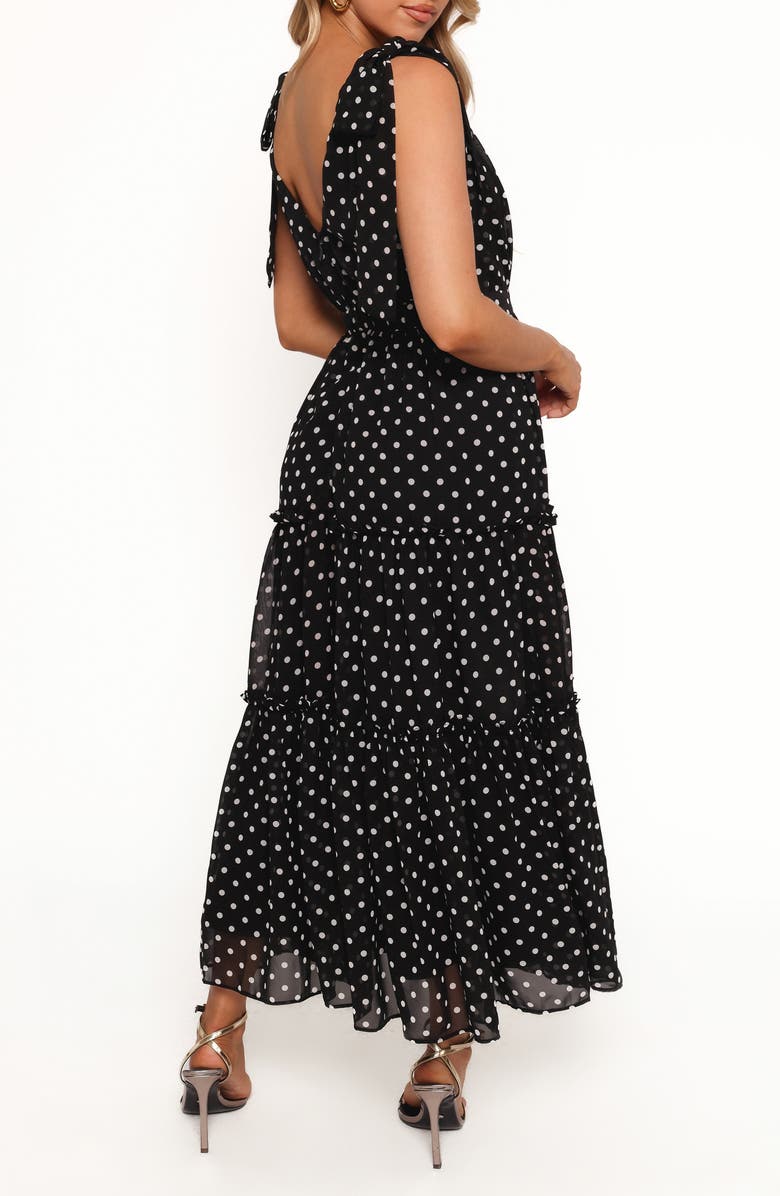 Petal & Pup Ada Polka Dot Sleeveless Maxi Dress, Alternate, color, Black Polka Dot