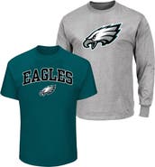 FANATICS Men's Fanatics  Kelly Green/Heather Gray Philadelphia Eagles Big & Tall 2-Pack T-Shirt Set