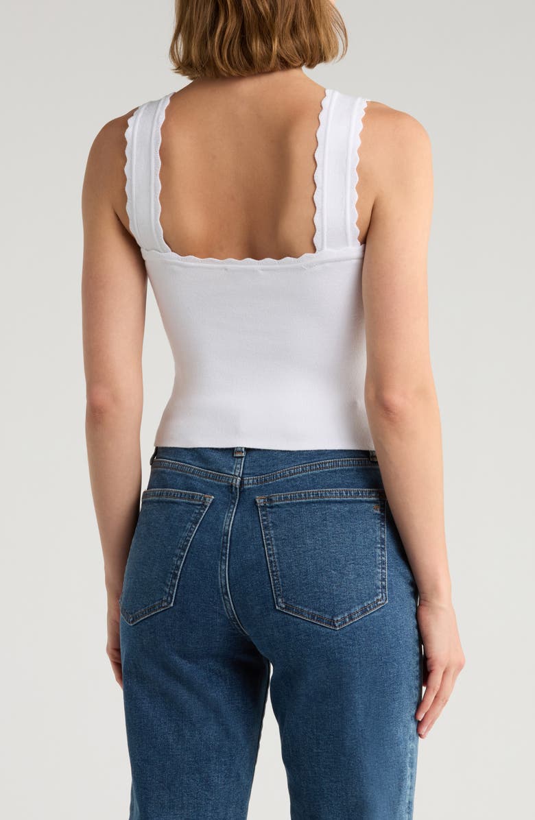 NSR Scalloped Knit Tank, Alternate, color, White