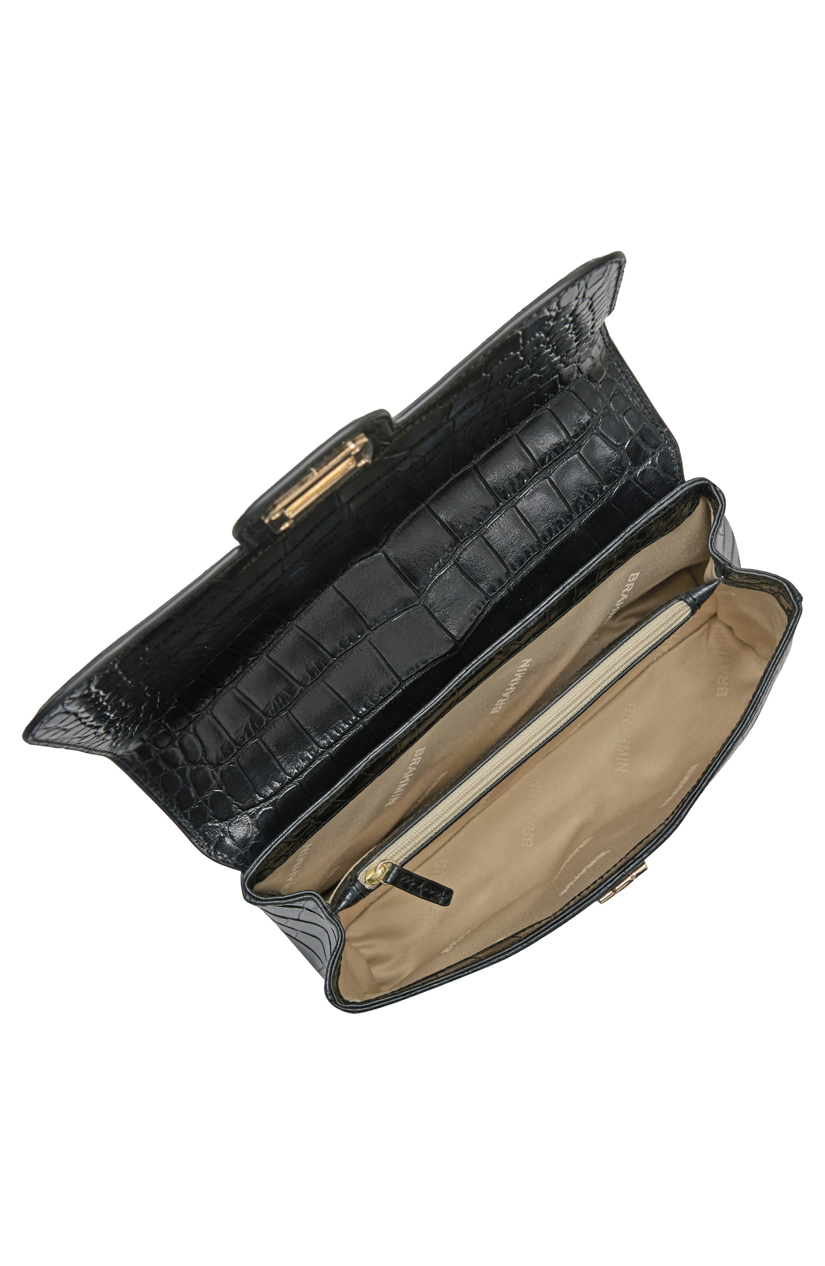 Brahmin Rosalie Croc Embossed Leather Crossbody Bag, Alternate, color, 