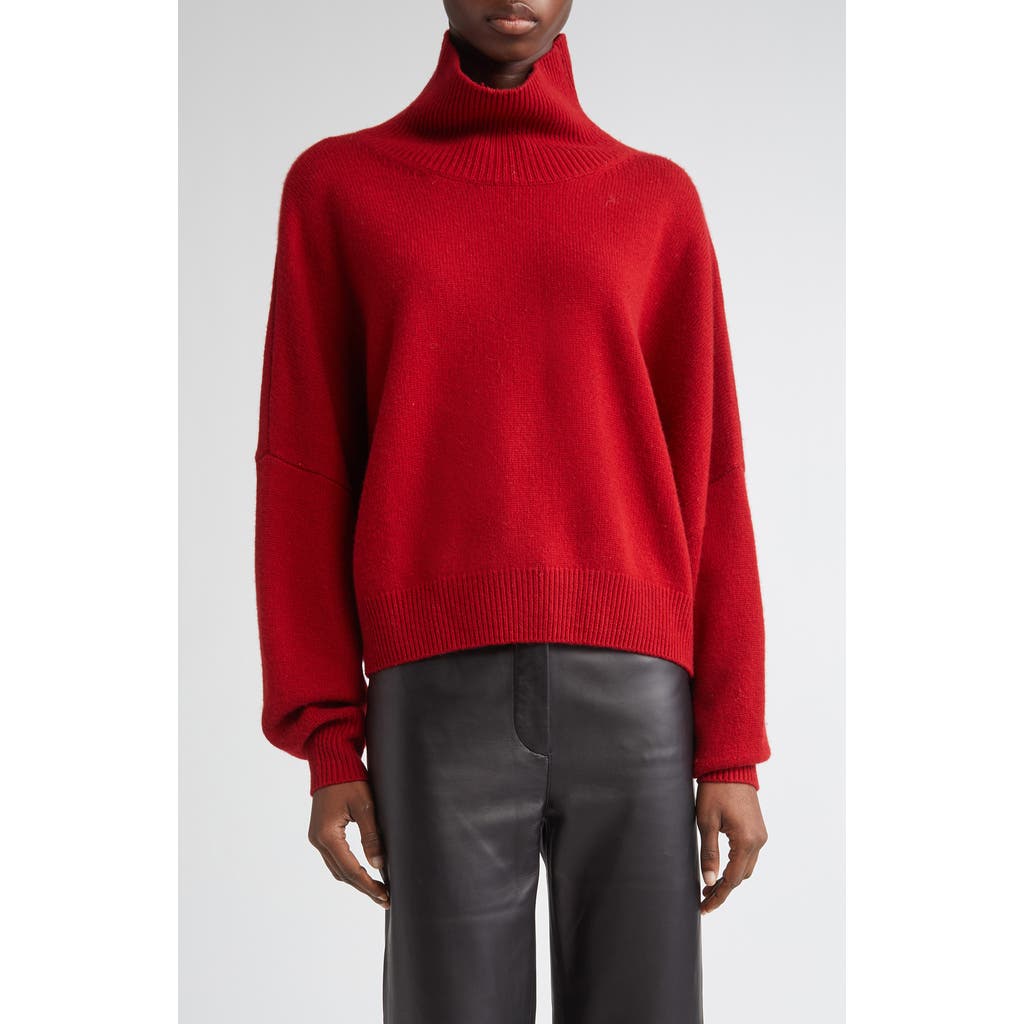 Loulou De Saison Luke Turtleneck Wool-cashmere Sweater In Red