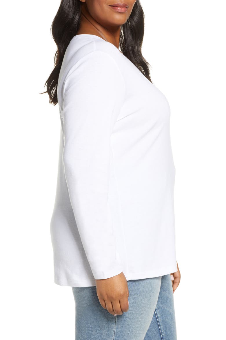 Melody Long Sleeve Scoop Neck Tee, Alternate, color, WHITE