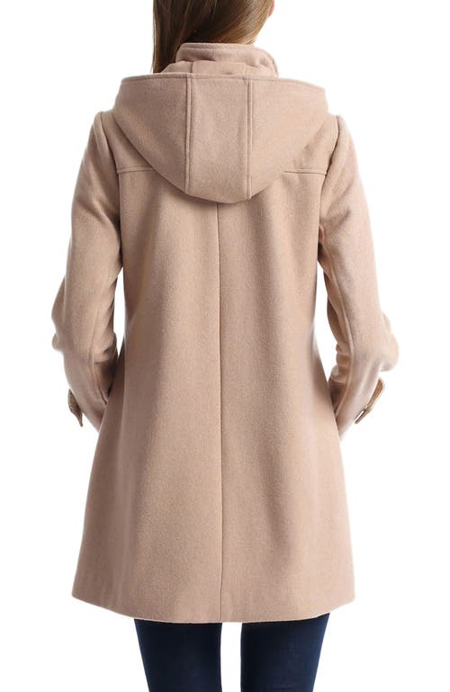 Kimi & Kai Paisley Maternity Duffle Toggle Wool Coat In Brown