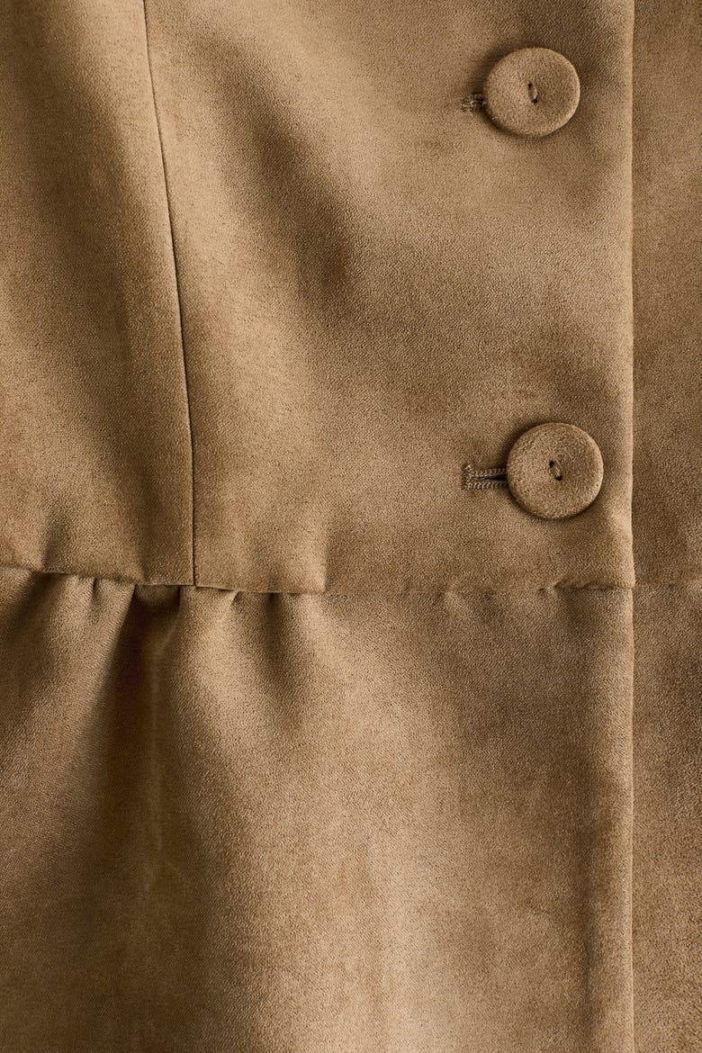 Collarless Peplum Jacket, Alternate, color, Dark beige