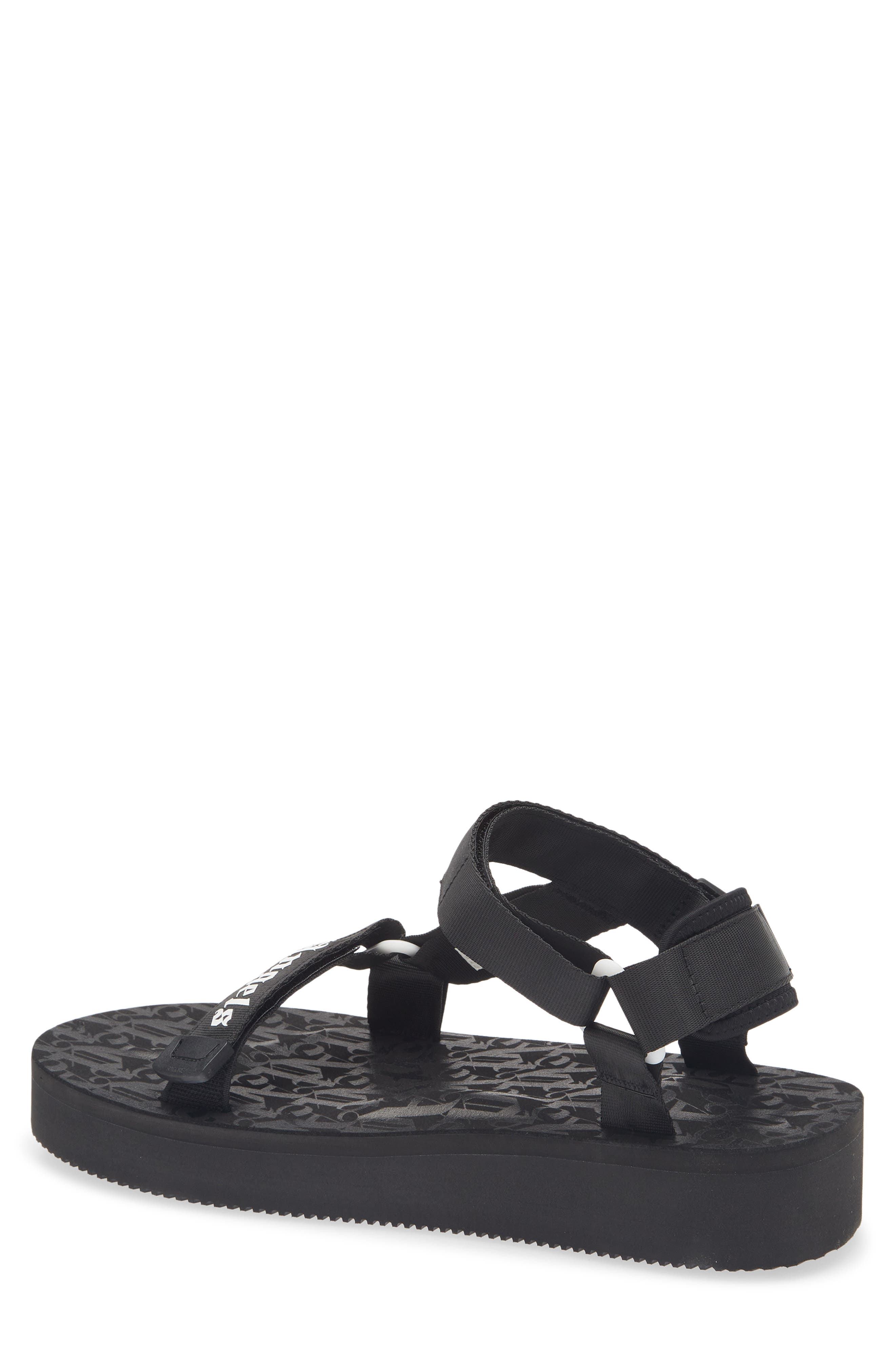 Palm Angels Logo Sandal, Alternate, color, Black/White