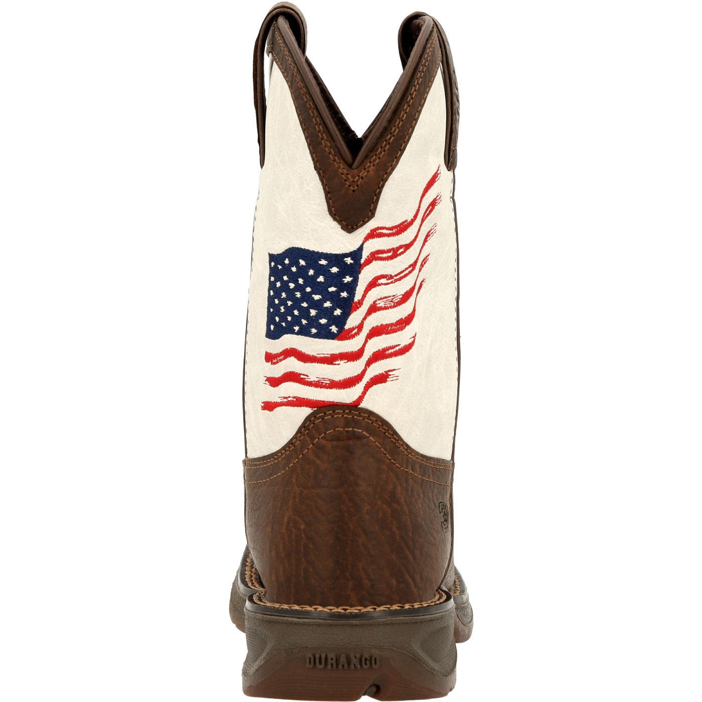DURANGO Lil' Big Kids Distressed Flag Western Boot, Alternate, color, Bay Brown And White