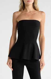 Strapless Peplum Top