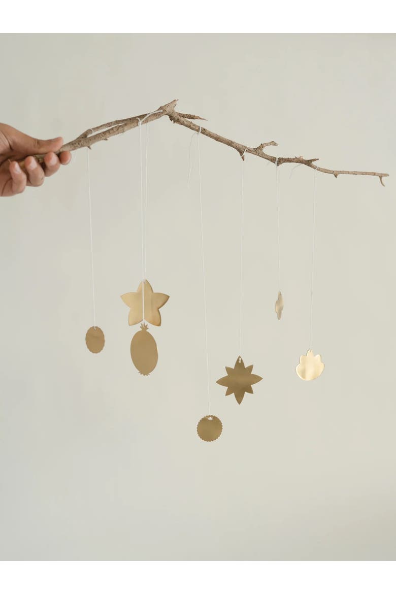 Foliage Brass Ornaments - Set of 7, Alternate, color, Brass
