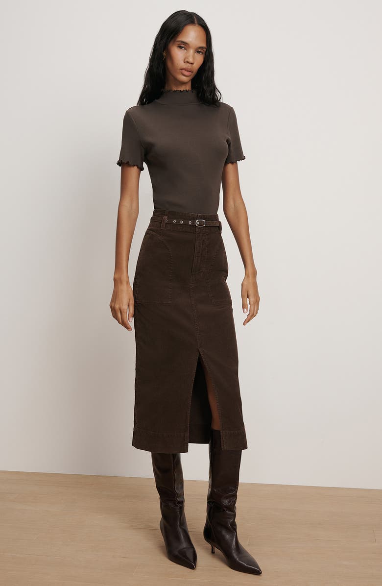 Veronica Beard Pavana Corduroy Midi Skirt, Alternate, color, 