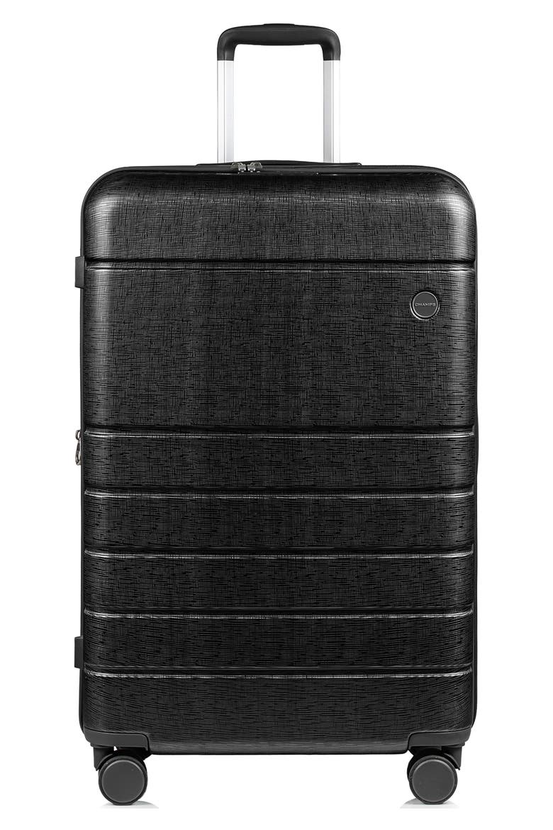 Linen II 3-Piece Hardside Luggage Set, Alternate, color, BLACK