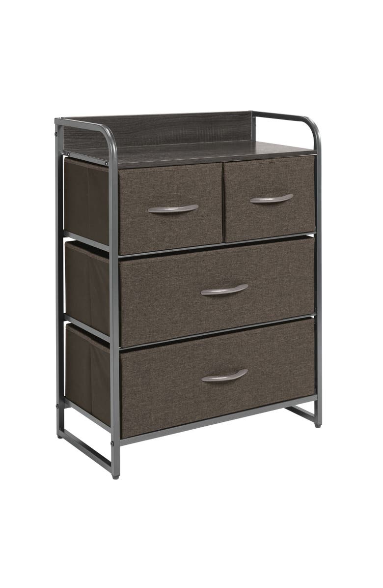 mDesign Storage Dresser Furniture, 4 Removable Fabric Drawers, Alternate, color, Charcoal/Graphite Gray