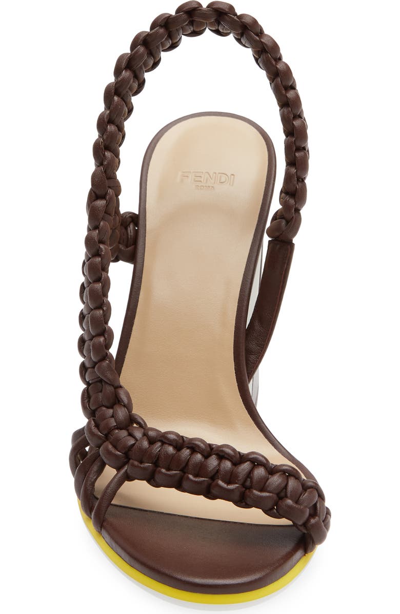 Fendi Arco Slingback Sandal, Alternate, color, F1vnn Mahogany Gial Bianco