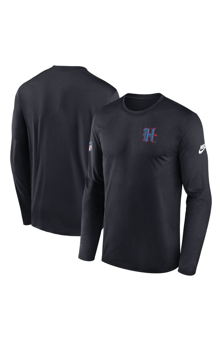 Nike Men's Nike Navy Houston Texans Legend Small Logo Performance Long Sleeve T-Shirt, Alternate, color, Navy