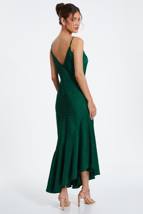 Quiz Satin V Neck Maxi Dress