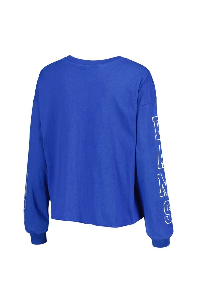 '47 Women's '47 Royal Los Angeles Rams Skyler Parkway Cropped Long Sleeve T-Shirt, Alternate, color, 