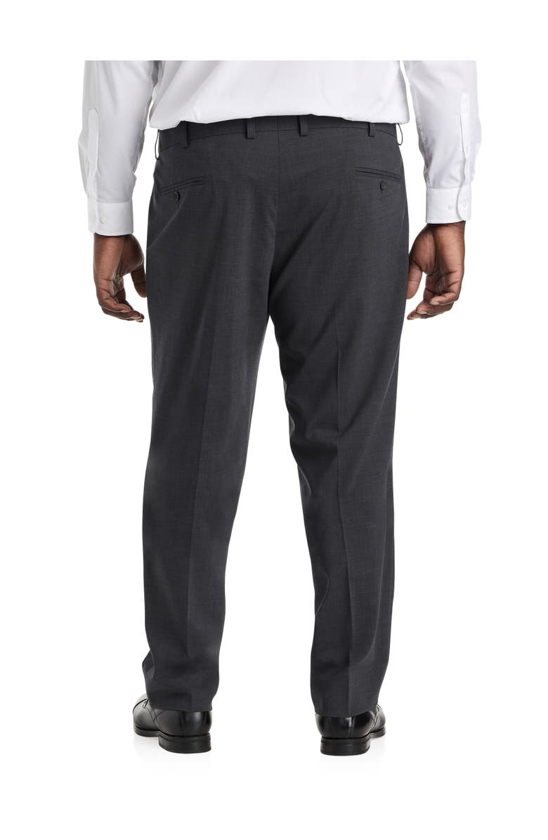 Oak Hill by DXL Big & Tall Perfect Fit Waist-Relaxer Pleated Suit Pants, Alternate, color, Charcoal
