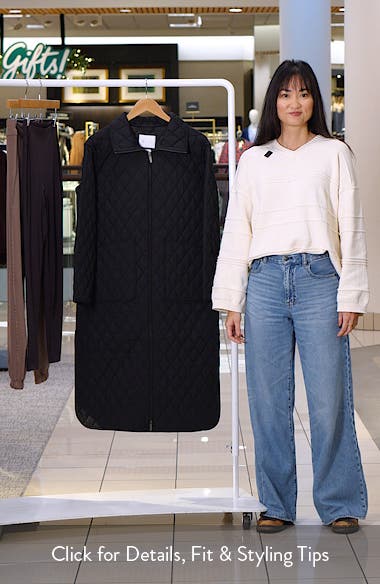 Zella Diamond Quilted Longline Jacket (Women) | Nordstrom