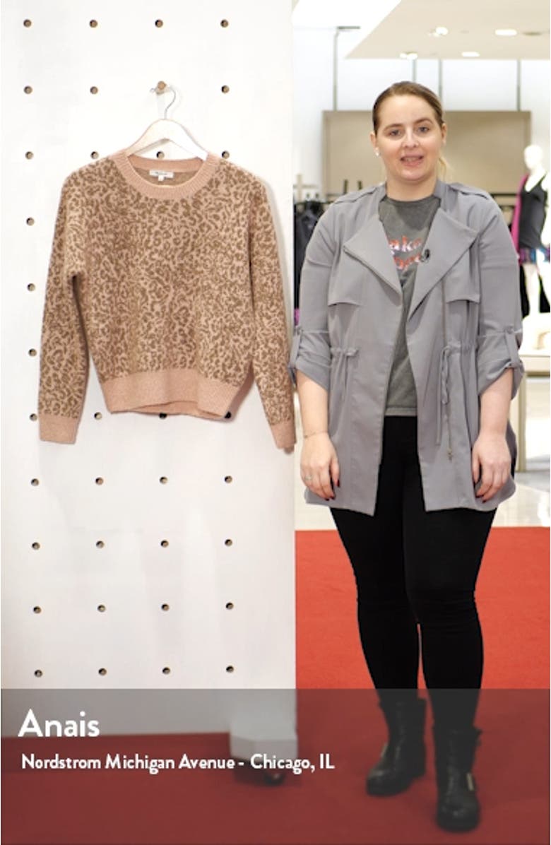 Leopard Print Shrunken Pullover Sweater, sales video thumbnail