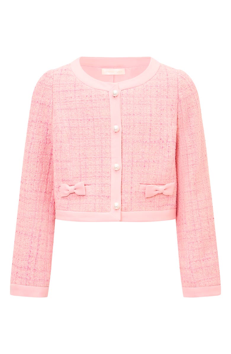 LoveShackFancy Kids' Palomina Tweed Jacket, Main, color, Pink Hibiscus