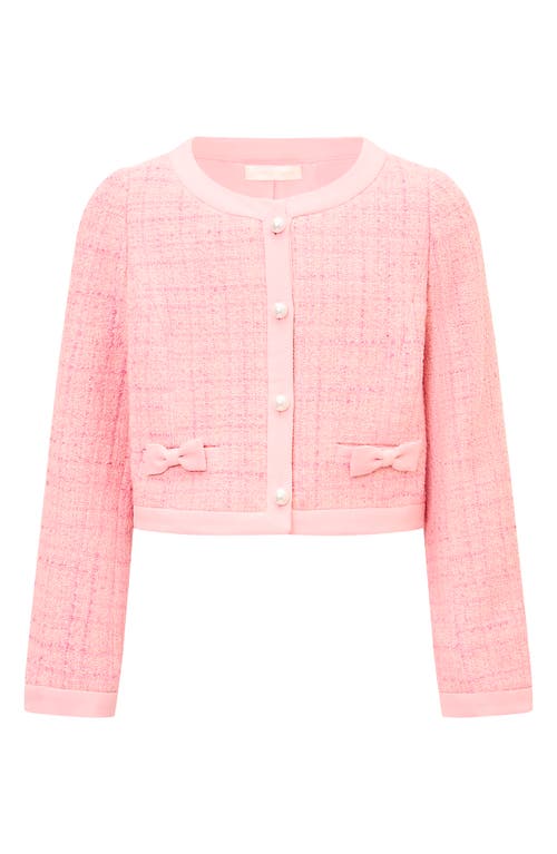 LoveShackFancy Kids' Palomina Tweed Jacket in Pink Hibiscus at Nordstrom, Size 10
