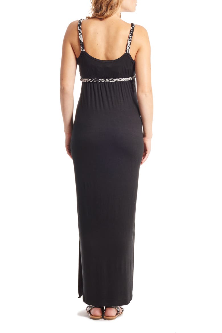 Sofia Maternity/Nursing Maxi Dress, Alternate, color, BLACK