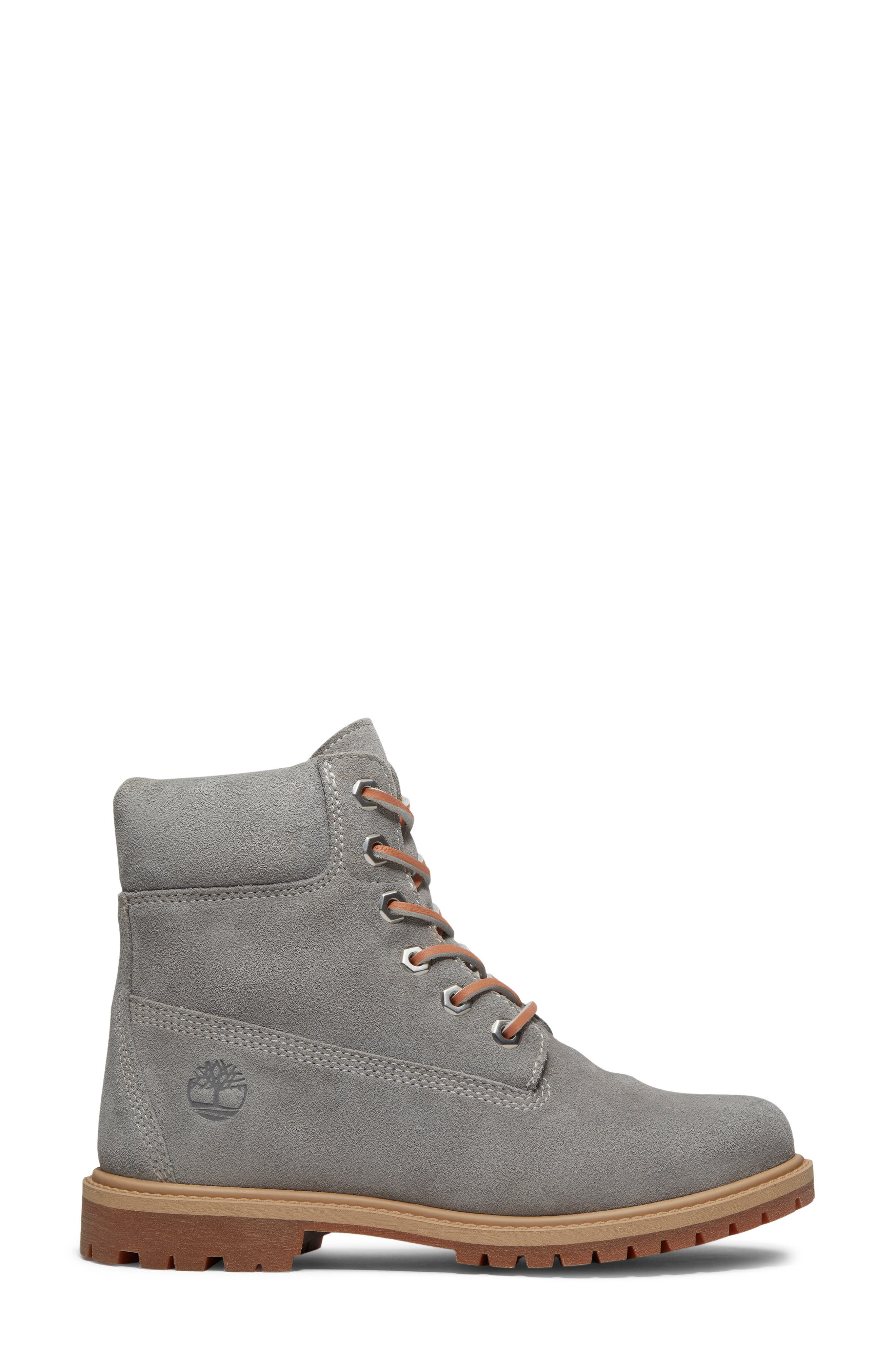Premium 6-Inch Lace-Up Boot, Alternate, color, MEDIUM GREY SUEDE