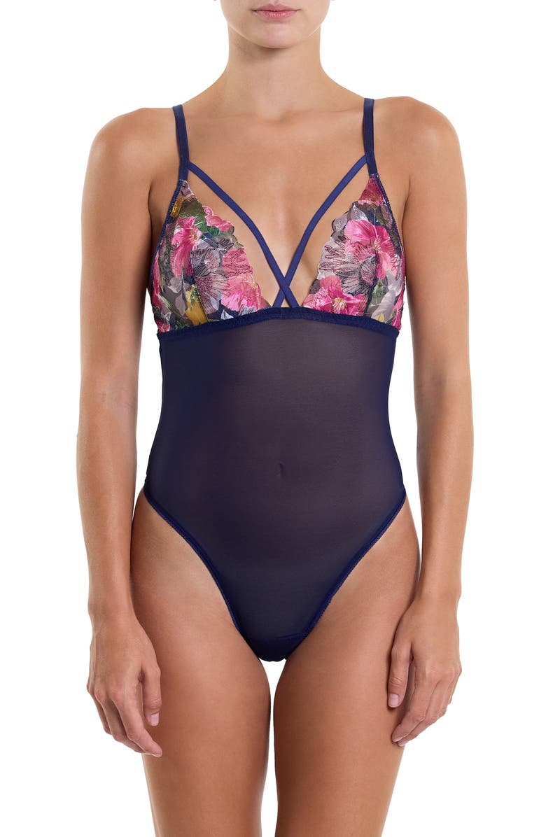 Hanky Panky Wildly Bloom Teddy, Main, color, Dark Sky Blue