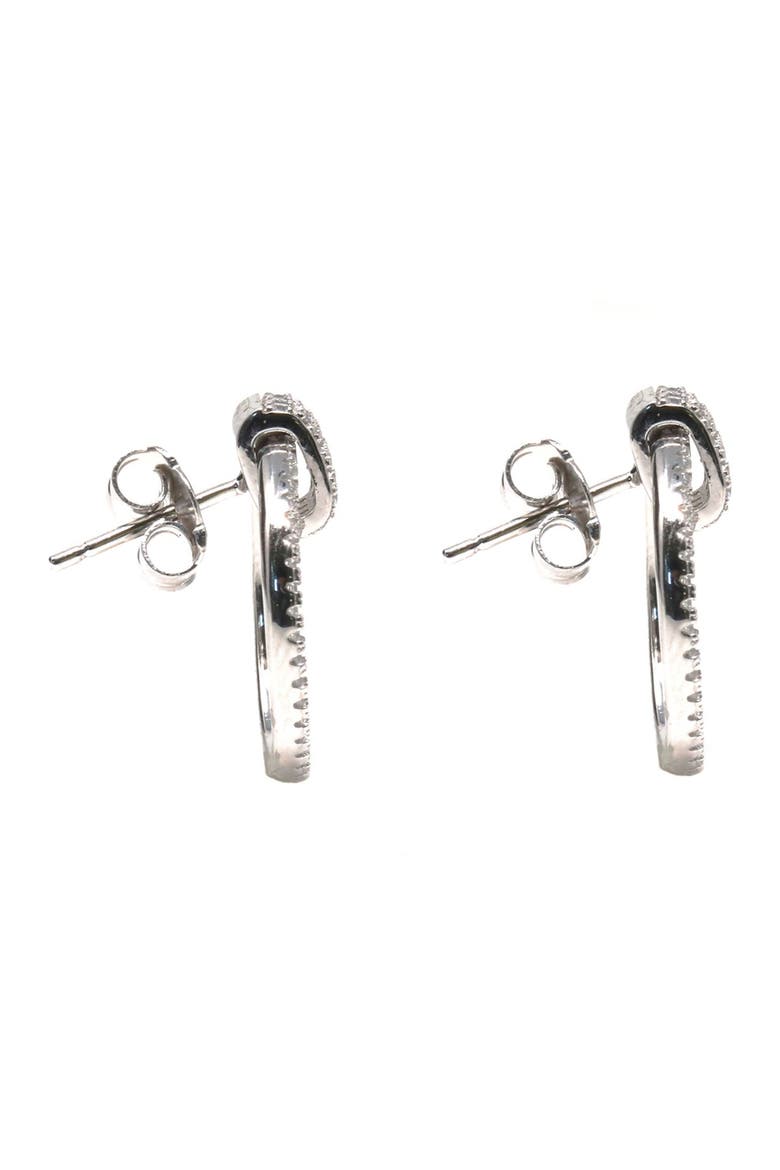 Hanging Dazzling Circle Front Facing Hoop Earrings, Alternate, color, WHITE
