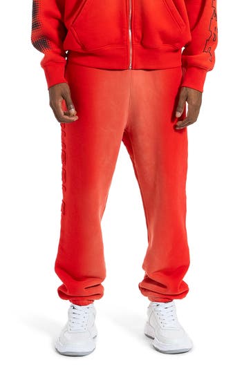 Purple Brand Hwt Fleece Track Pants In Red