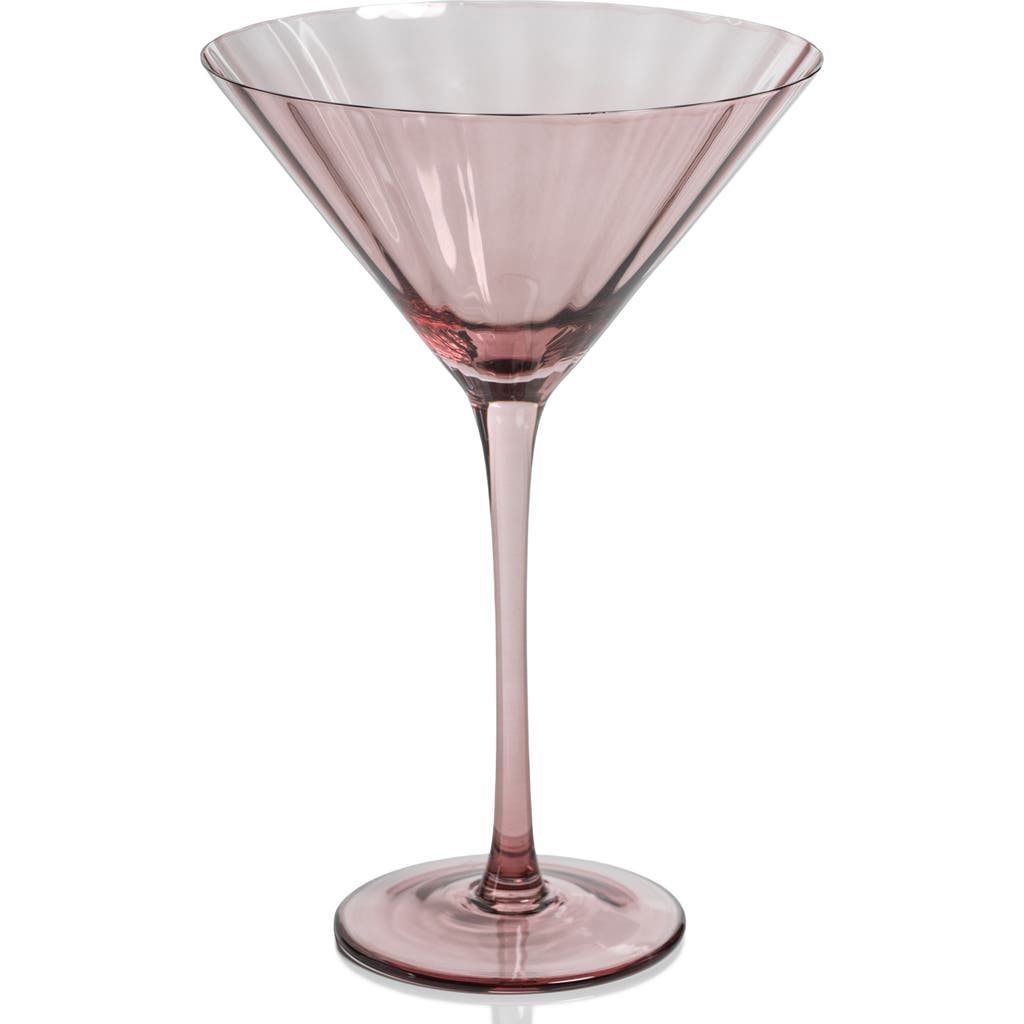 Zodax Malden Optic Set Of 4 Martini Glasses In Pink