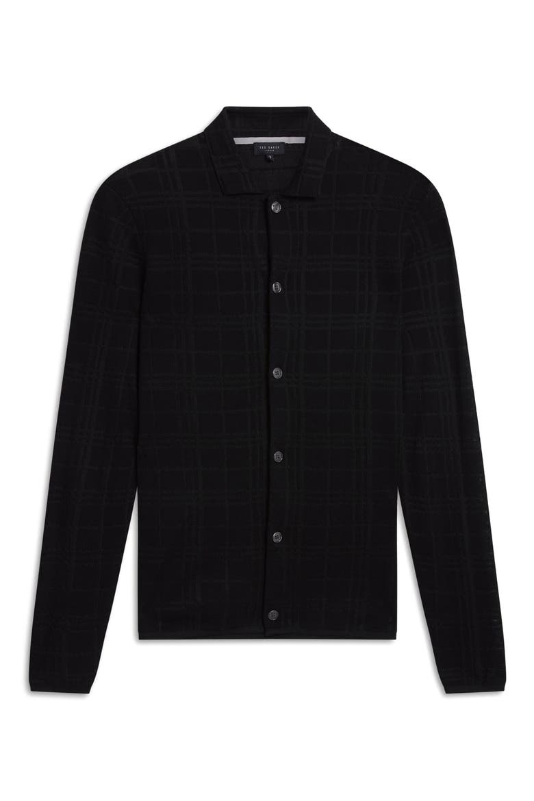 Mcline Grid Long Sleeve Cardigan, Alternate, color, BLACK