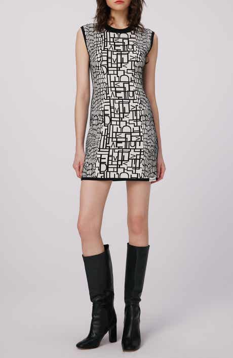 Aviva Logo Print Reversible Knit Minidress
