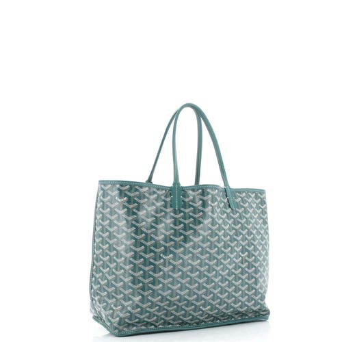 Pre-owned Goyard Goyard Anjou Reversible Tote Coated Canvas Pm In Green