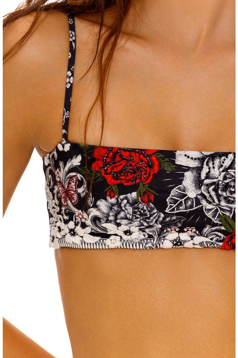 Brietta Thorn Embroidered Bikini Top, Alternate, color, BLACK MULTICOLOR
