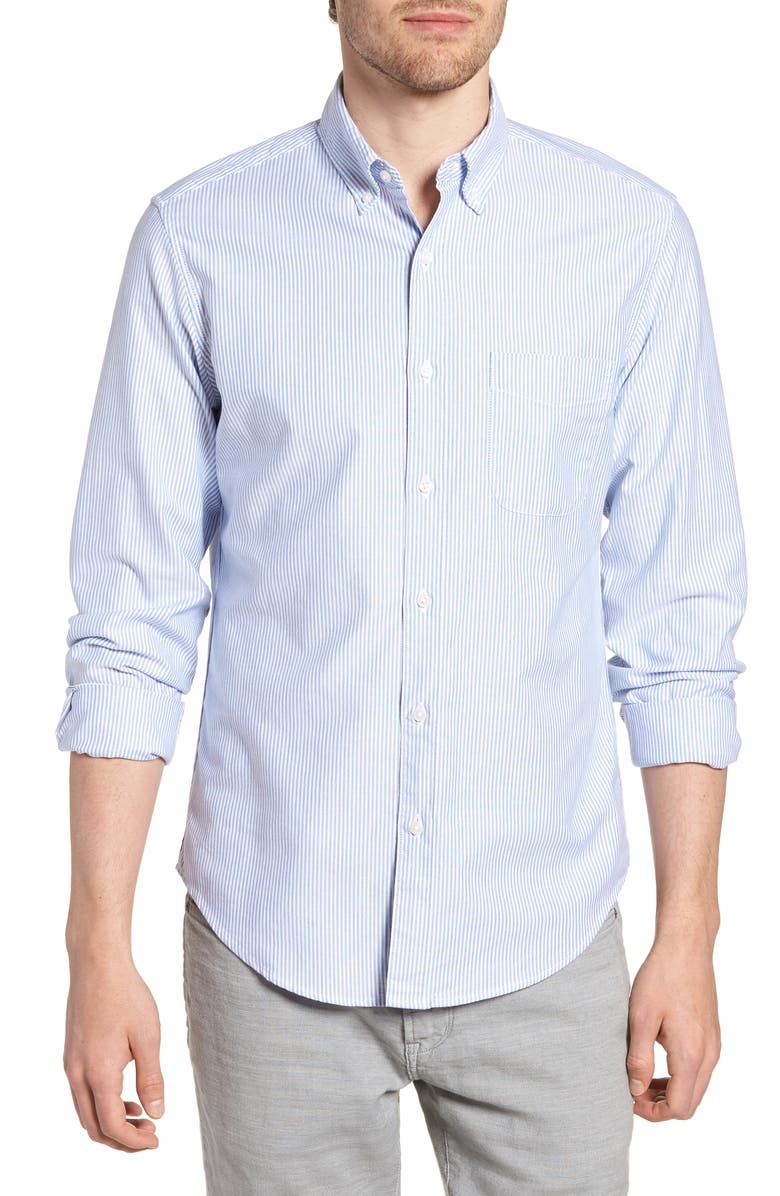 J.Crew Slim Fit Stretch Stripe Pima Cotton Oxford Shirt, Main, color,