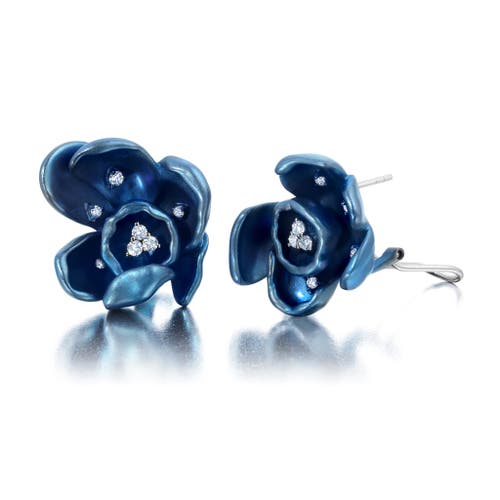 Graziela Blue Titanium Orchid Earrings