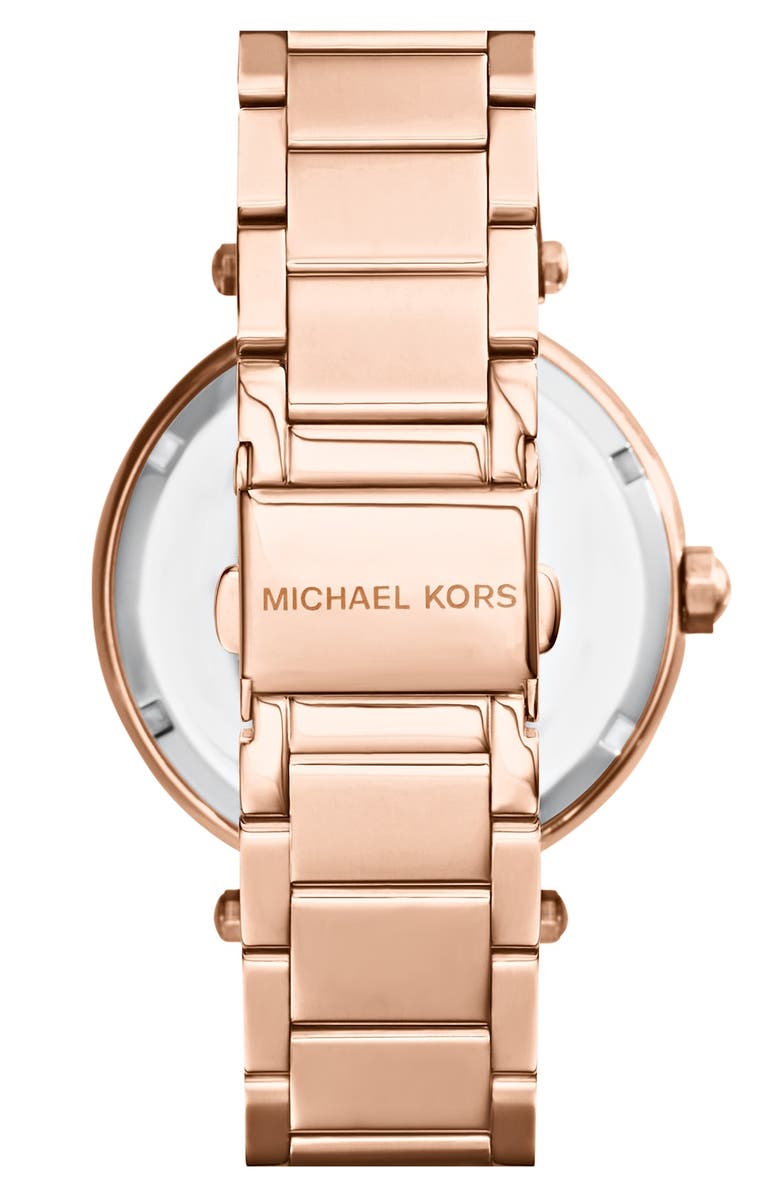 MICHAEL Michael Kors Michael Kors Parker Logo Dial Bracelet Watch, 39mm, Alternate, color, Rose Gold