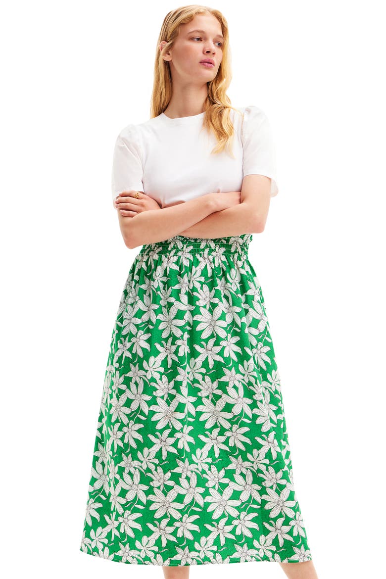 Marlon Floral Midi T-Shirt Dress, Alternate, color, WHITE