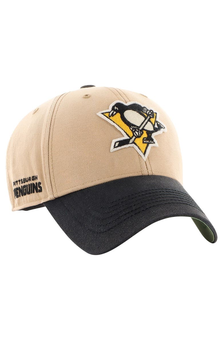 '47 Men's '47 Khaki/Black Pittsburgh Penguins Dusted Sedgwick MVP Adjustable Hat, Main, color, Khaki