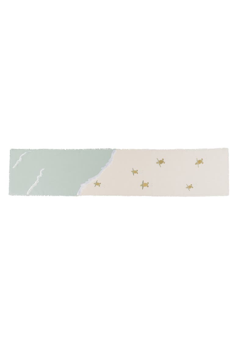Baby Sea Turtle Coastal Dining Table Runner, Main, color, Blue