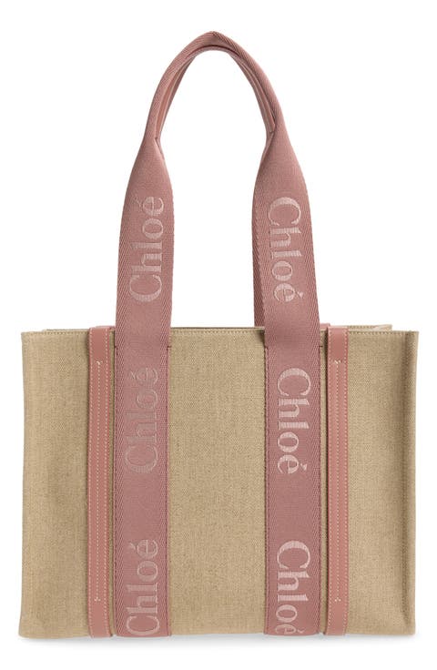 Medium Woody Linen Canvas Tote