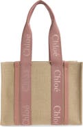 Chloé Medium Woody Linen Canvas Tote