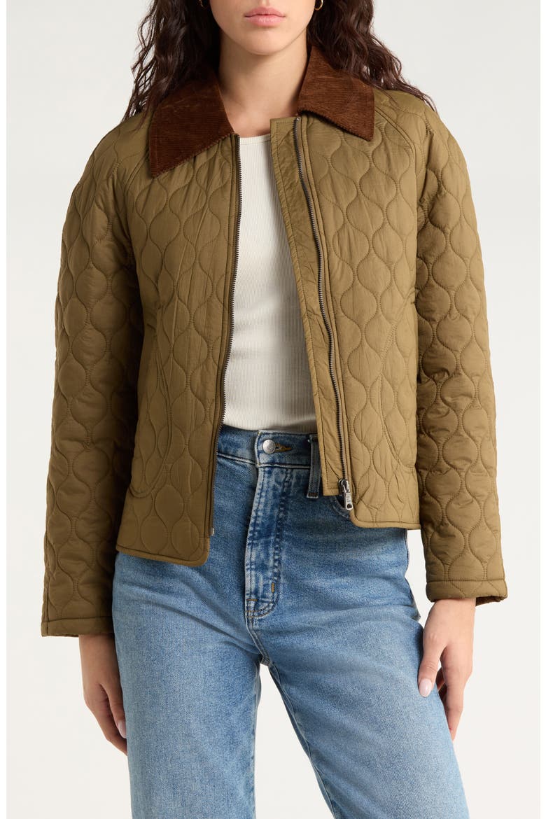 Quilted Barn Jacket, Main, color, MILITARY