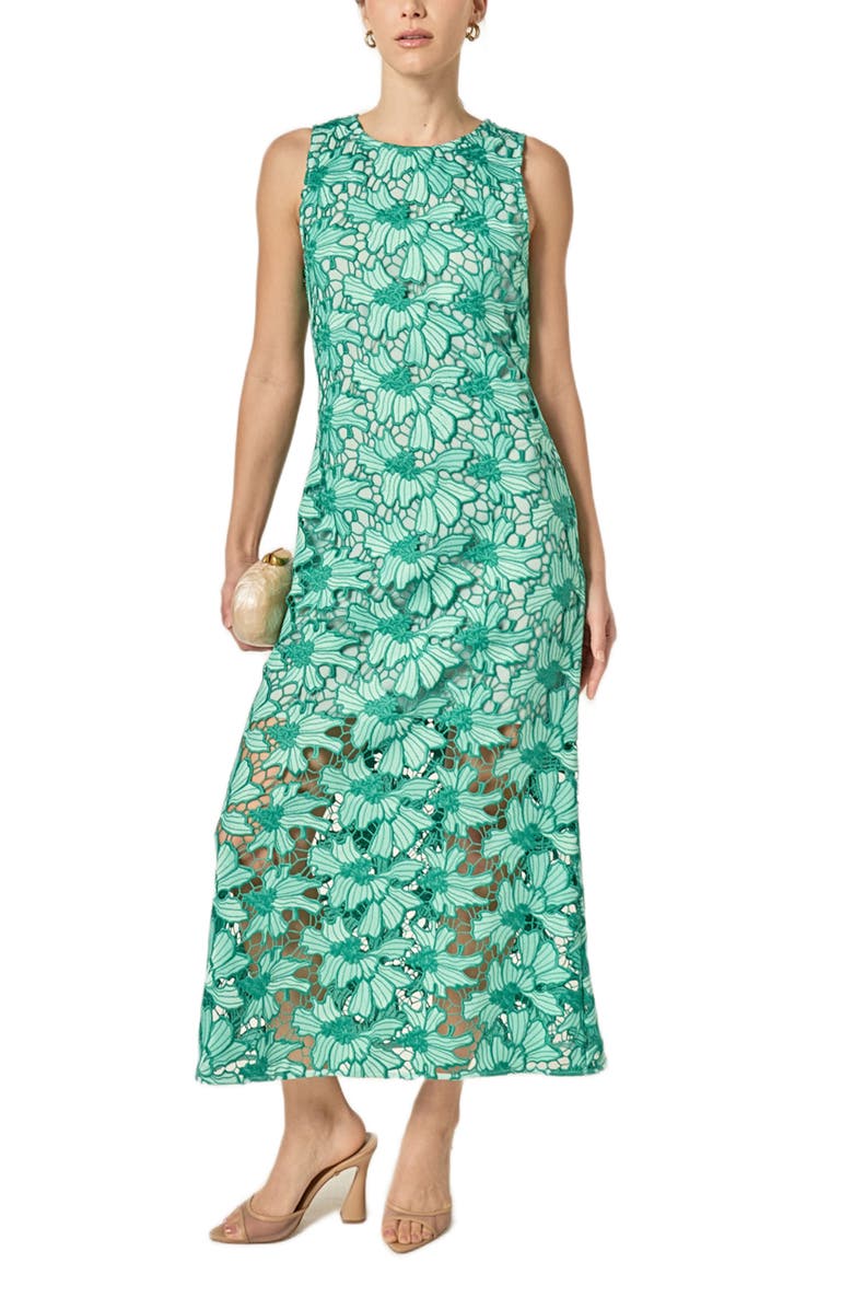 English Factory Floral Embroidered Sleeveless Maxi Dress, Alternate, color, 