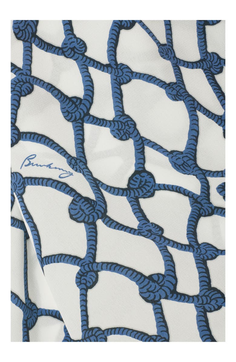 Burberry Knot Silk Top, Alternate, color, Pool