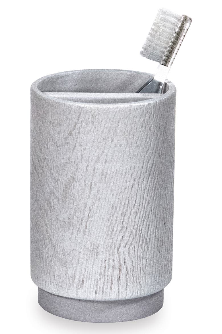 Grey Wood 4-Piece Bath Set, Alternate, color, GREY