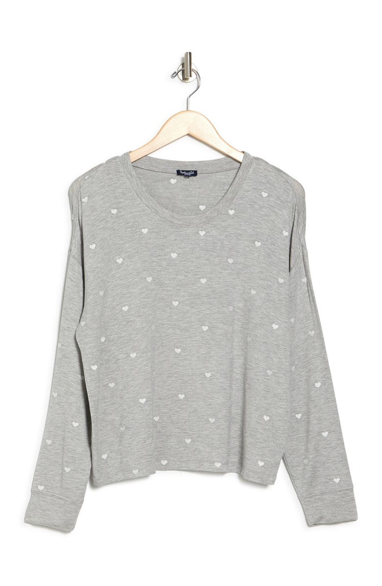 Splendid Embroidered Star Print Hooded Pullover, Alternate, color, 