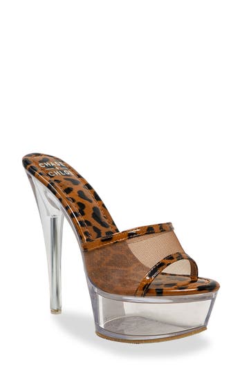 Chase & Chloe Chase And Chloe Mesh Strap Platform Sandal In Multi