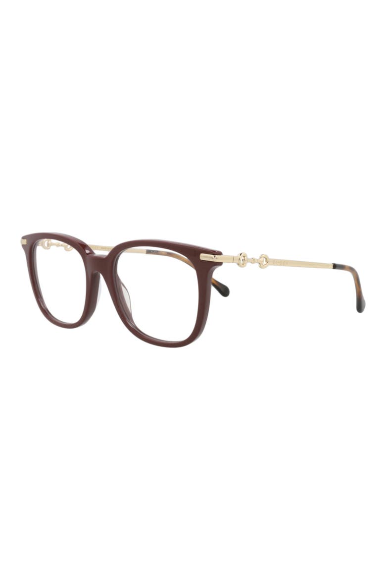50mm Square Optical Glasses, Alternate, color, BROWN GOLD TRANSPARENT